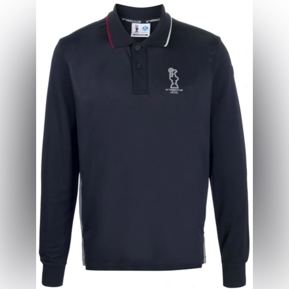 PRADA
America's Cup Long-sleeve Polo Shirt In Blau